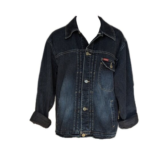 90s Dark Wash Oversized Jean Jacket - Picture 6 of 11